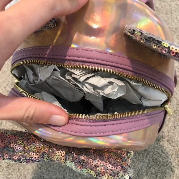 Loungefly Pink EARidescent Loungefly with Minnie Mouse Ears - Picture 7 of 13